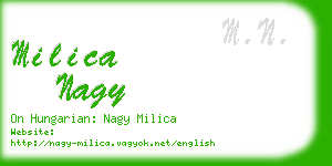 milica nagy business card